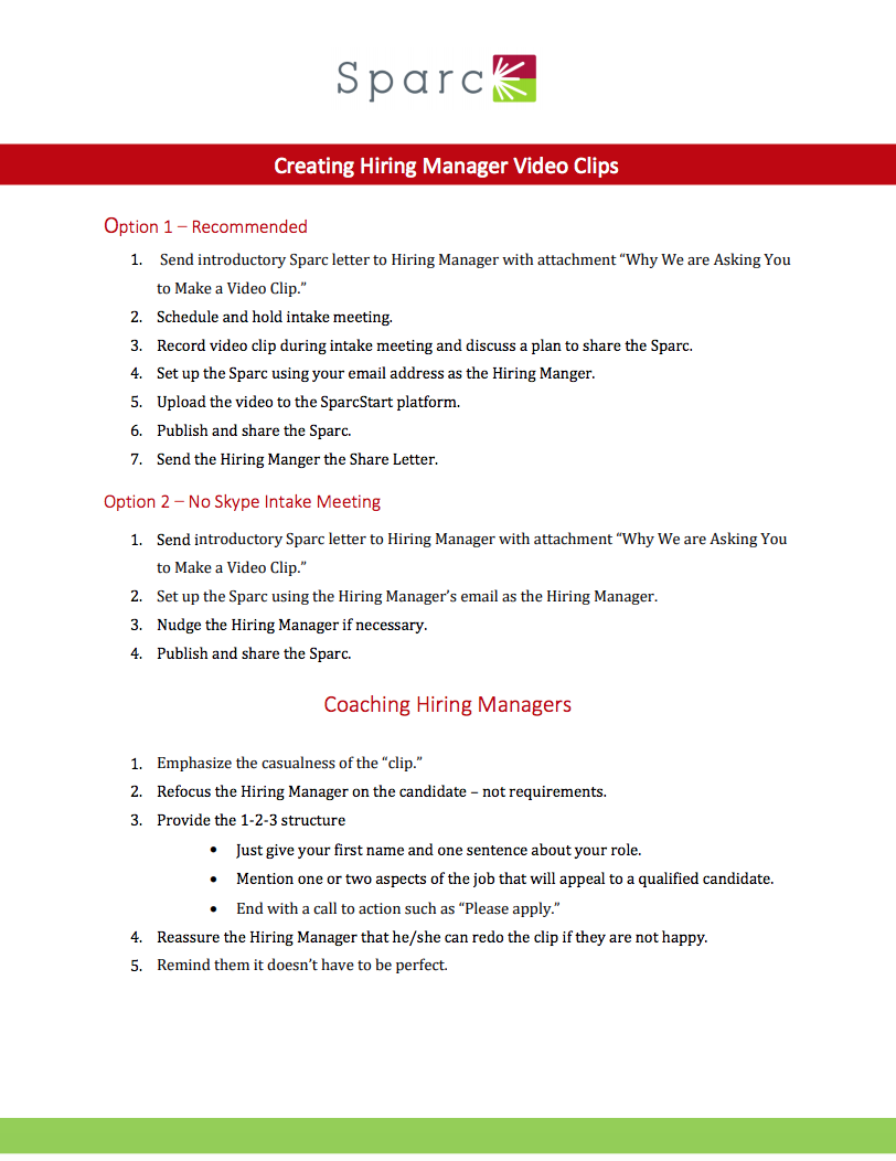 Creating Hiring Manager Video Clips